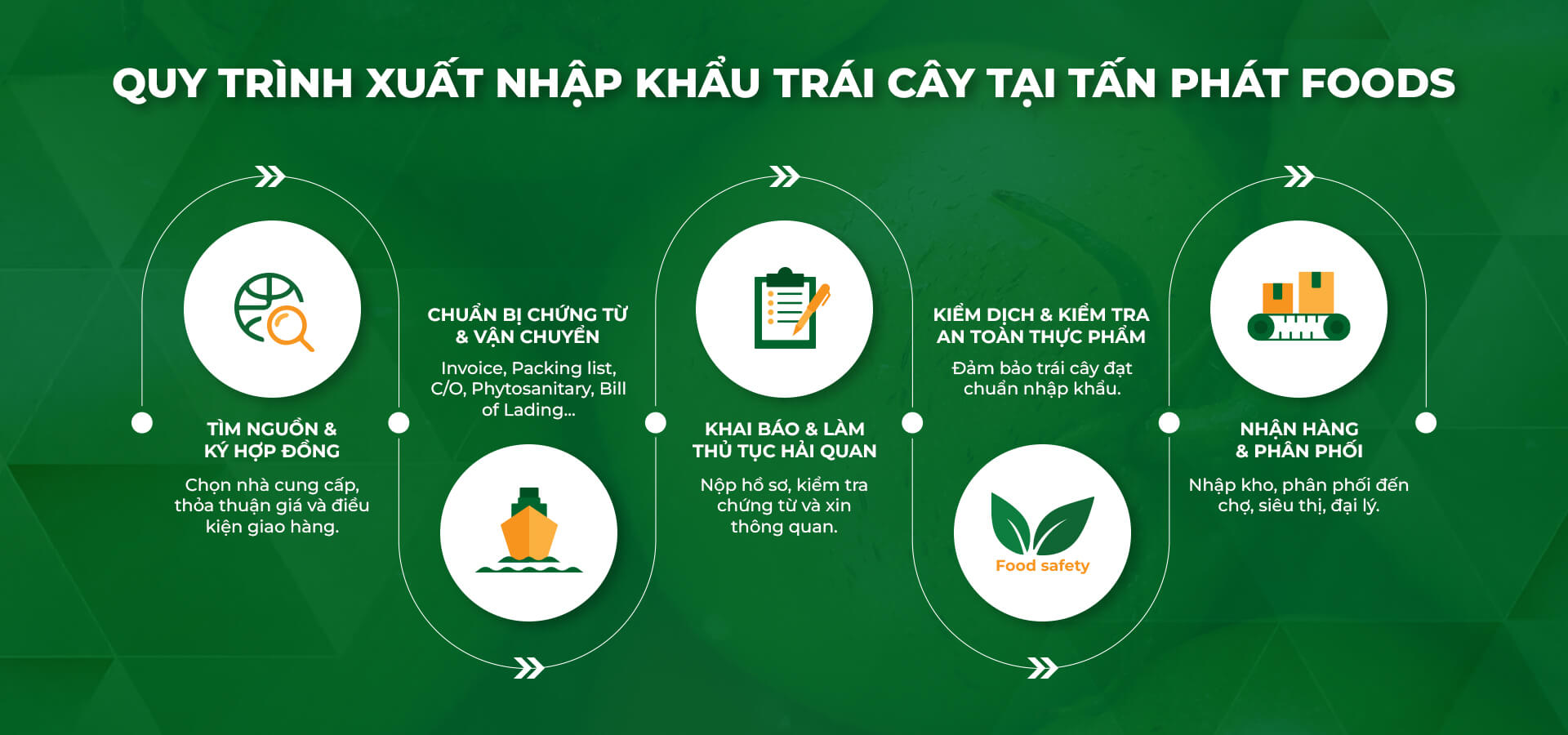 Quy trình xuất nhập khẩu trái cây tại Tấn Phát Foods